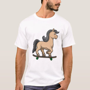 Camiseta Caballos como patinador con patineta