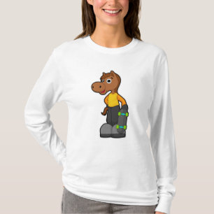 Camiseta Caballos como patinador con patineta