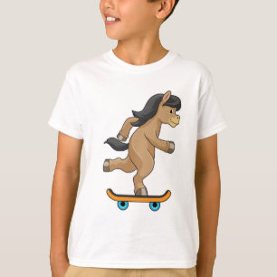 Camiseta Caballos como patinador con patineta