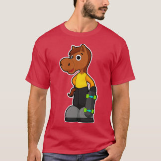 Camiseta Caballos como patinador con patineta 1