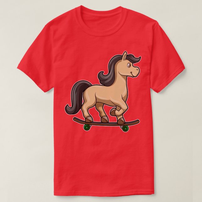 Camiseta Caballos como patinador con patineta 1 (Diseño del anverso)