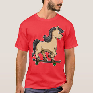 Camiseta Caballos como patinador con patineta 1