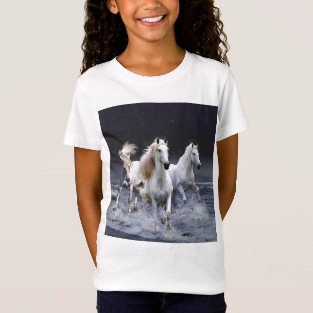 Camiseta Caballos corriendo lanzando almohada (Anverso)
