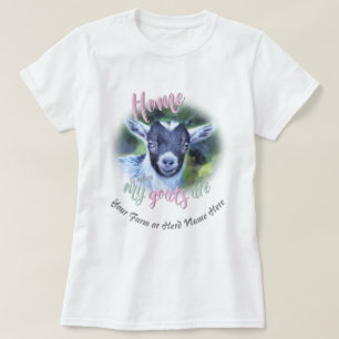 Camiseta CABALLOS  CUTE Pygmy Home es donde mis cabras son 