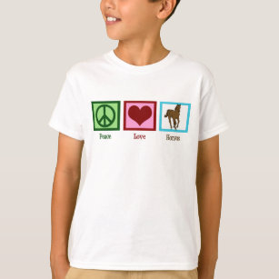 Camiseta Caballos de Amor por la Paz Cute Niños Caballos