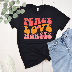 Camiseta Caballos de amor por la paz Groovy Retro