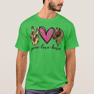 Camiseta Caballos de Amor por la Paz Tee divertido para los