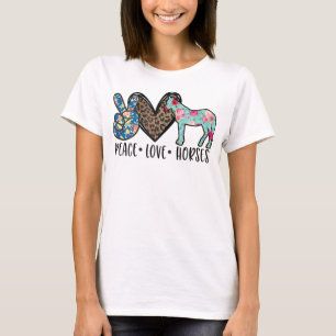 Camiseta Caballos de amor por la paz Tee divertido para los
