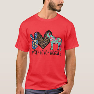 Camiseta Caballos de amor por la paz Tee divertido para los