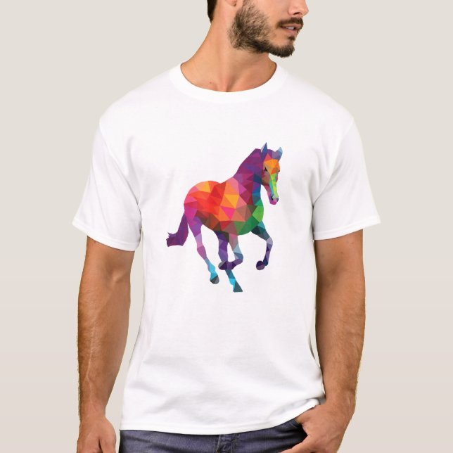 Camiseta Caballos de Caballo Geométricos Caballos Ecuestres (Anverso)
