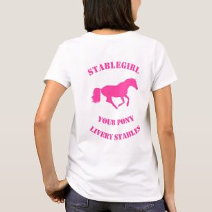 Camiseta Caballos de caballo rosa o de pontón