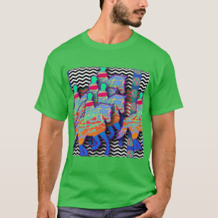 Camiseta Caballos De Chevron Y Riders Green