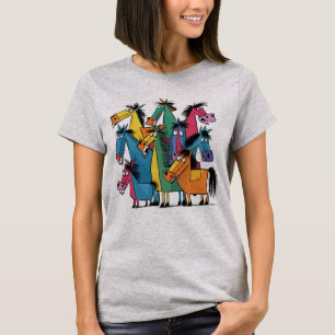 Camiseta Caballos de colores divertidos resumen arte