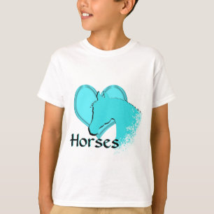 Camiseta Caballos de Corazón III (aqua)