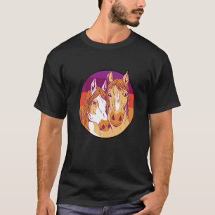 Camiseta Caballos de equitación ecuestres retro graficos