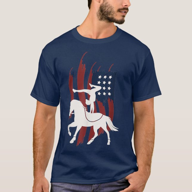 Camiseta Caballos de la bandera de EE.UU. en bóveda (Anverso)
