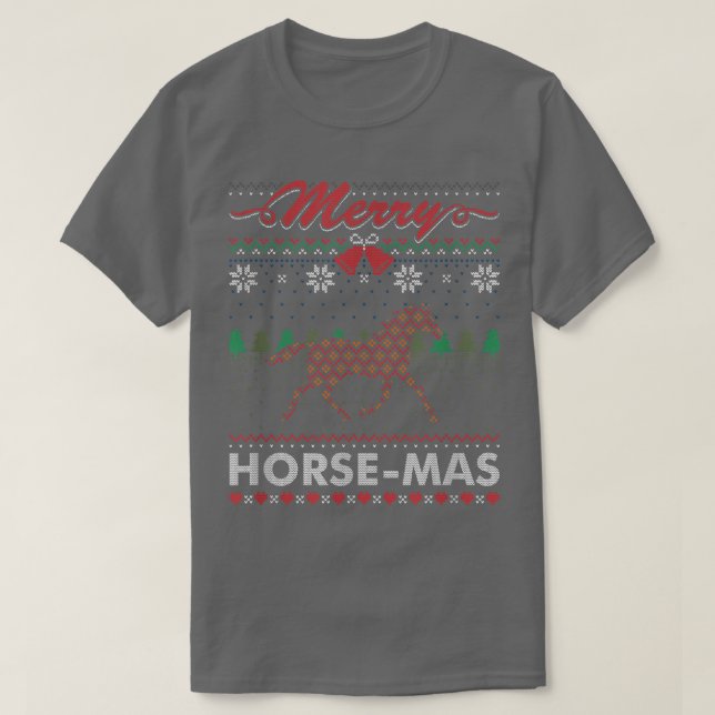 Camiseta Caballos de merry Horsemas montan Navidades feos s (Diseño del anverso)