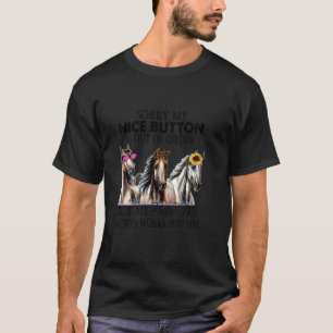 Camiseta Caballos divertidos Siento Que Mi Bonito Botón Est