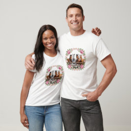 Camiseta Caballos Elegantes en Arte de Corona Floral
