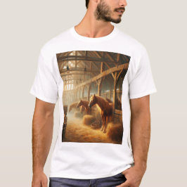 Camiseta Caballos en el granero
