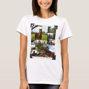 Camiseta Caballos En Un Collage de fotos Enmarcado,