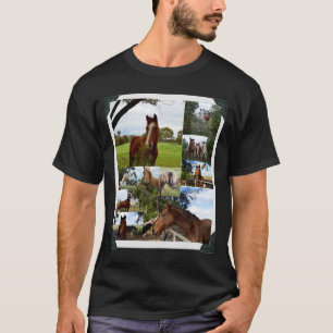 Camiseta Caballos Enmarcados En Un Collage de fotos,