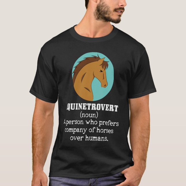 Camiseta Caballos Equinetrovert Sobre Humanos (Anverso)