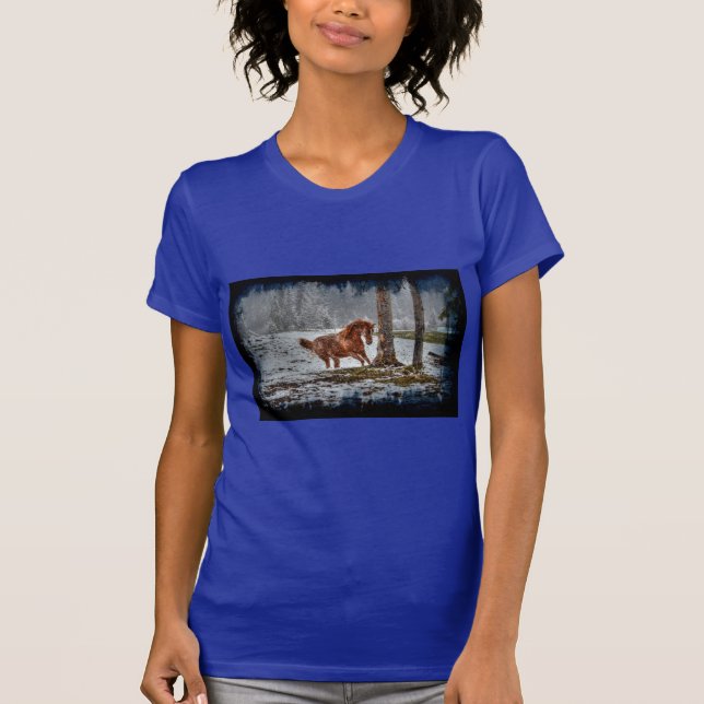 Camiseta Caballos espirituales de la serie Nieve (Anverso)