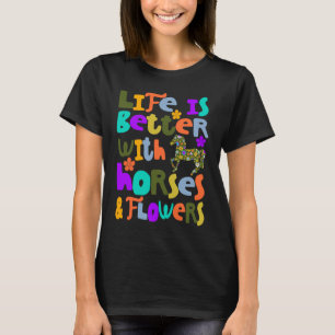 Camiseta Caballos Flores Amazonas Campo Jinete Niños Eques