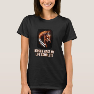 Camiseta Caballos Hacen Mi Vida Completa Jinete Equino