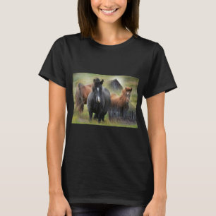 Camiseta Caballos hermosos y granero rústico