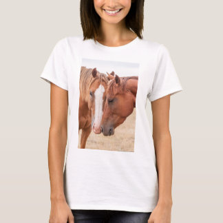 Camiseta Caballos hociqueando en un prado