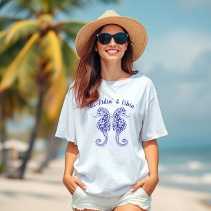 Camiseta Caballos marinos-pescador Core-Hawaiano Tropical-B