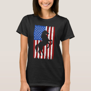 Camiseta Caballos Rojo Blanco Azul Bandera Americana 4 De
