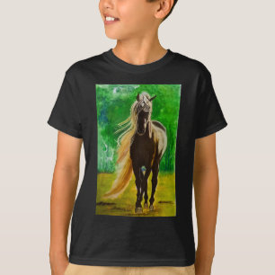 Camiseta Caballos Rojos Negros Caballos de Caballos Montado