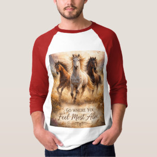 Camiseta Caballos Salvajes Corriendo Espíritu Motivacional