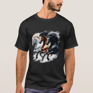 Camiseta Caballos Salvajes Corriendo Junto Con Manes Fluyen