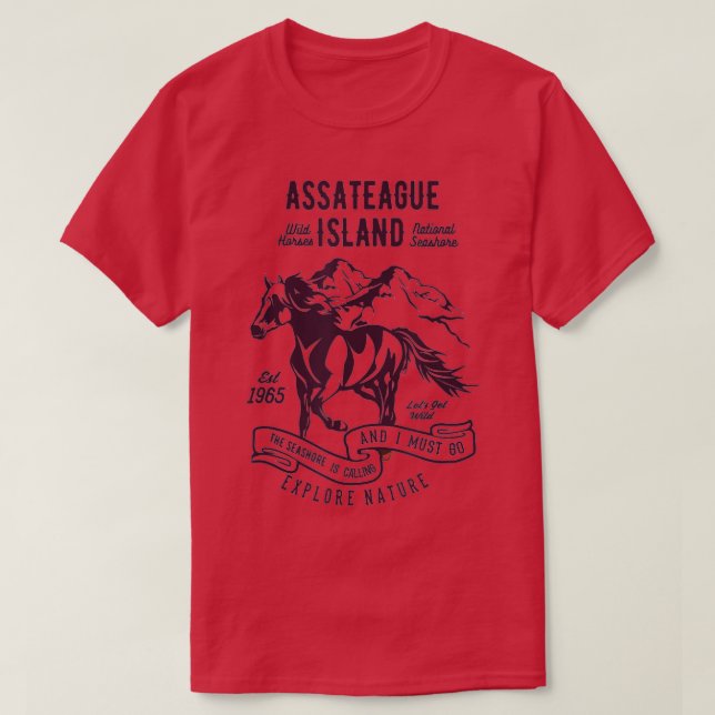 Camiseta Caballos salvajes de la isla de Assateague (Diseño del anverso)