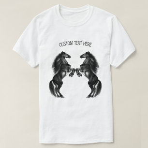 Camiseta Caballos salvajes en negro vertical - Dibujo - Agr