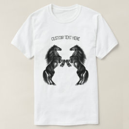 Camiseta Caballos salvajes negros erguidos - Dibujo -Añadir