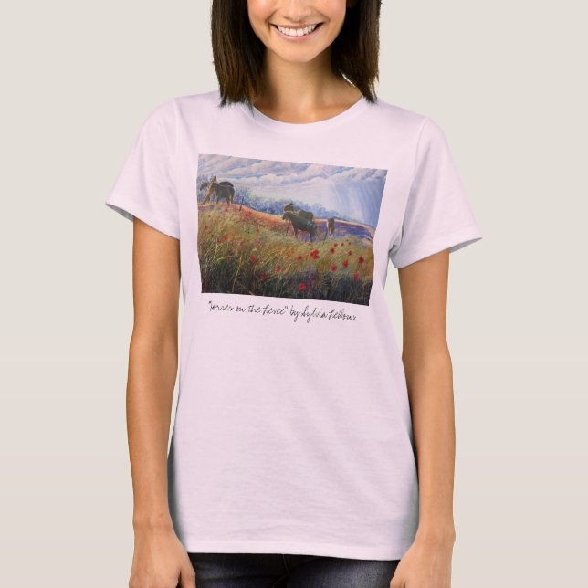 Camiseta caballos y amapolas, (Anverso)