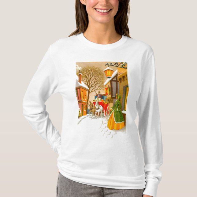Camiseta Caballos y carruaje en la nieve (Anverso)