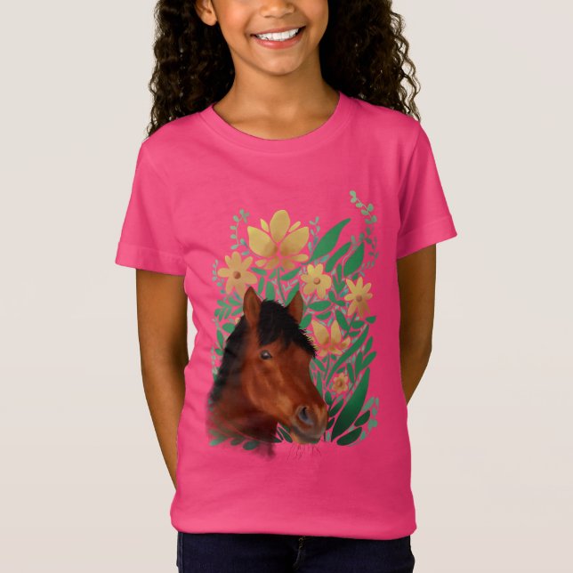 Camiseta Caballos y flores (Anverso)