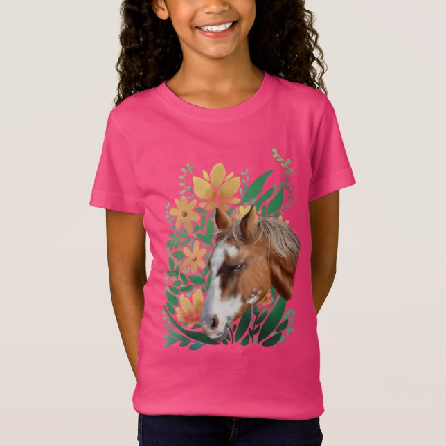Camiseta Caballos y flores de Appaloosa (Anverso)