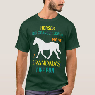 CAMISETA CABALLOS Y NIÑA HACEN DE GRANDMA UNA GRANDMA DIVER