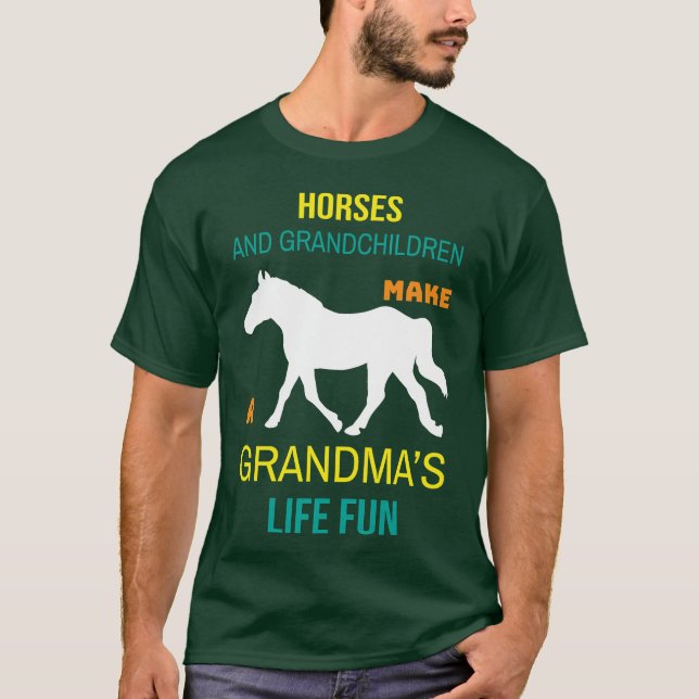 CAMISETA CABALLOS Y NIÑA HACEN DE GRANDMA UNA GRANDMA DIVER (Anverso)