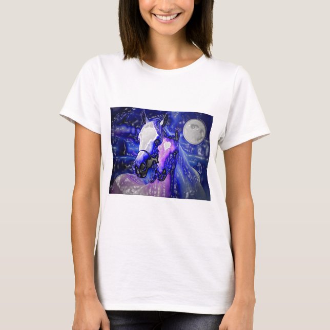 Camiseta Caballos y noche (Anverso)