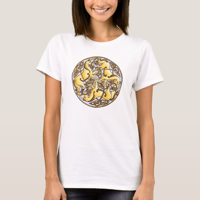 Camiseta Caballos y nudos célticos en círculo (Anverso)