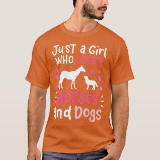 Camiseta Caballos y perros de caballos de la cosecha de per