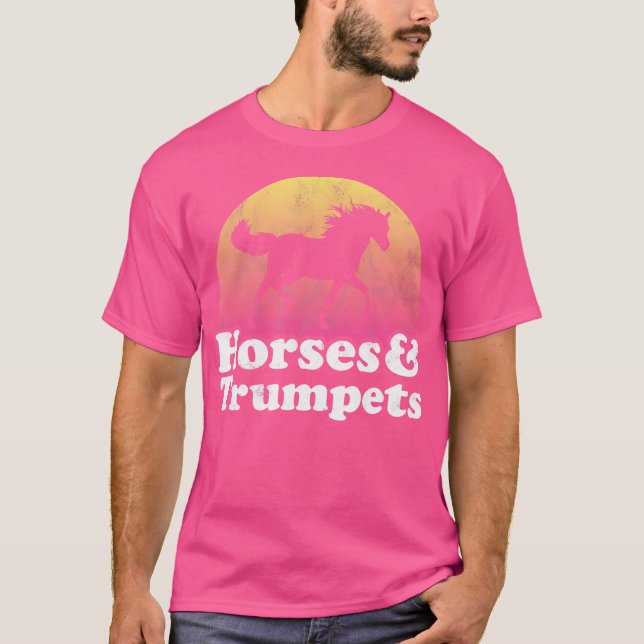 Camiseta Caballos Y Trumpetas Mujeres O Chicas Trompetas De (Anverso)